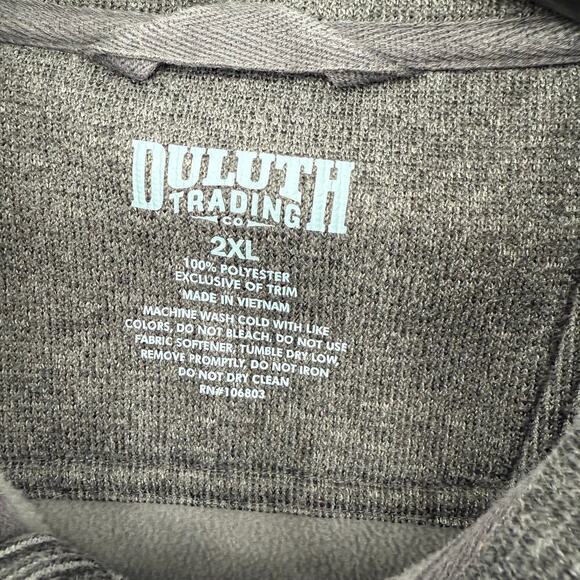 Duluth Trading Co. Men’s Size 2XL Fleece 1/4 Snap Heather Gray Pullover Shirt - Picture 4 of 10